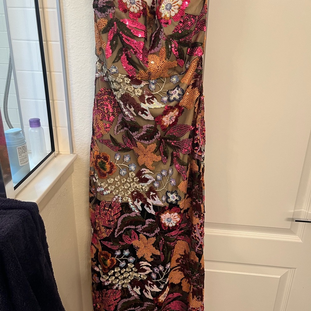 Floral Strapless Dress- Bella Barnett